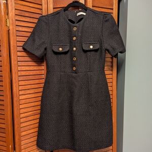OAK + FORT Black Textured Mini Dress